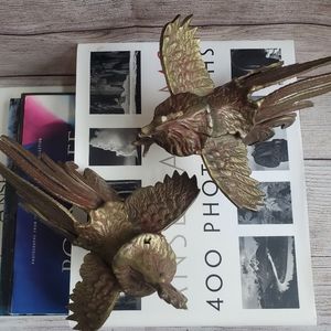 Vintage Accents - Vintage Set of 2 Brass Roosters Vintage Accents - Vintage Set of 2 Brass Roosters